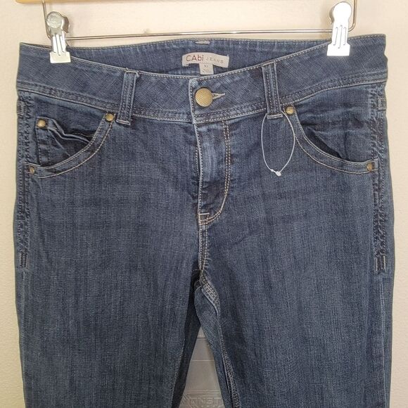 Cabi mid rise bootcut flap pocket denim jeans size 10 - Picture 2 of 6